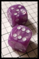 Dice : Dice - 6D Pipped - Purple Chessex Velvet Purple with White - SK Collection Nov 2010